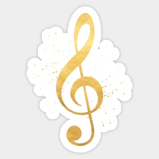 clef gold music symbol note gift Sticker